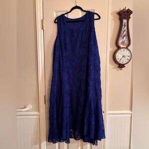 Susan Graver Occasions Blue High Low Dress, XL Petite